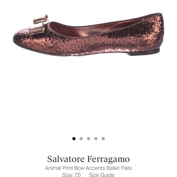 Salvatore Ferragamo Bow Accents Ballet Flats Size 7.5 Women’s - Picture 2 of 6